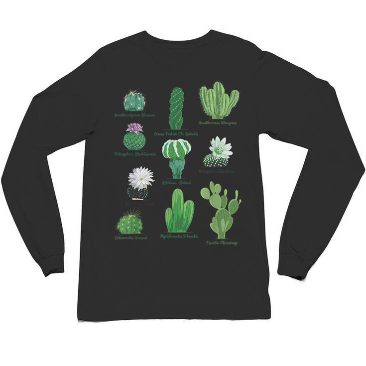 10 Types Of Cactus Succulent Teacher Chart Cactus Lover Tee Unisex Long Sleeve T-Shirt