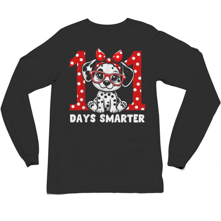 100 Days Smarter 101st Day School Dalmatian Dog Teacher Kids Unisex Long Sleeve T-Shirt