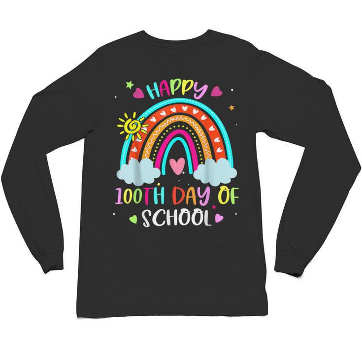 100th Day Of School Rainbow Happy 100 Days Smarter Teacher Unisex Long Sleeve T-Shirt