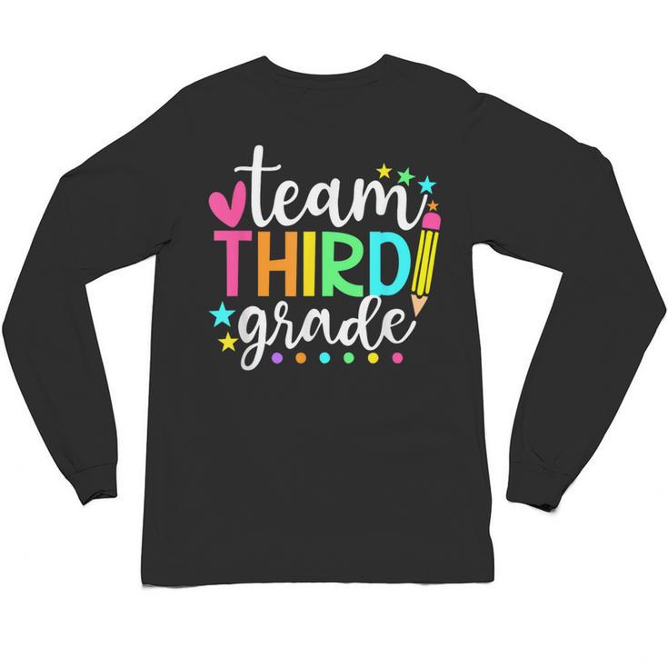 3rd Grade Team Pencil Teacher Student Back To School Girls Unisex Long Sleeve T-Shirt