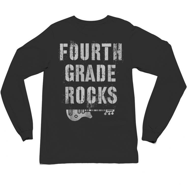 4th GRADE Rocks Teacher Rockstars I Teach Ready To Rock Unisex Long Sleeve T-Shirt