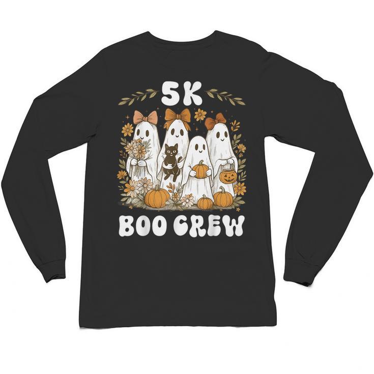 5K Boo Crew Halloween Teacher K5 Floral Ghost Trick Or Teach Unisex Long Sleeve T-Shirt