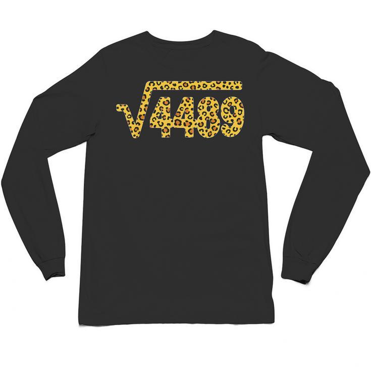 6 7 Leopard Pattern Meme Square Root 4489 Slang Math Teacher Unisex Long Sleeve T-Shirt
