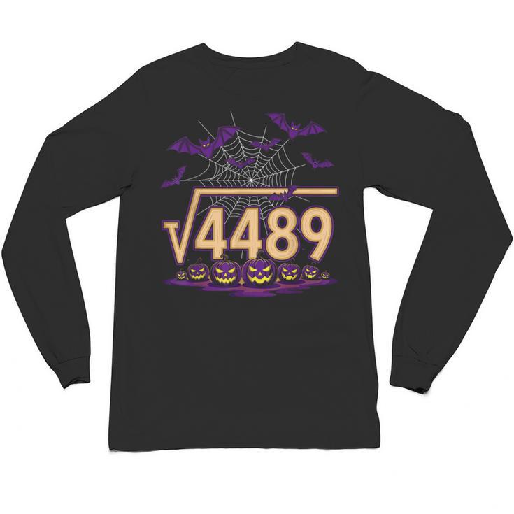67 Meme Math Teacher Square Root 4489 Halloween Unisex Long Sleeve T-Shirt
