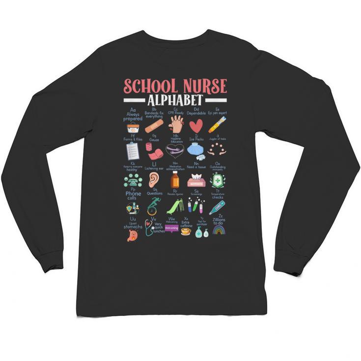 ABC School Nurse Alphabet Student Teacher Health Worker Unisex Long Sleeve T-Shirt
