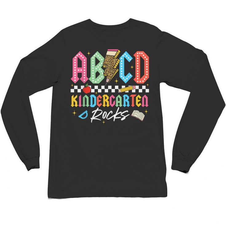 ABCD Kindergarten Rocks Pencil Lightning Teachers Rock Boys Unisex Long Sleeve T-Shirt