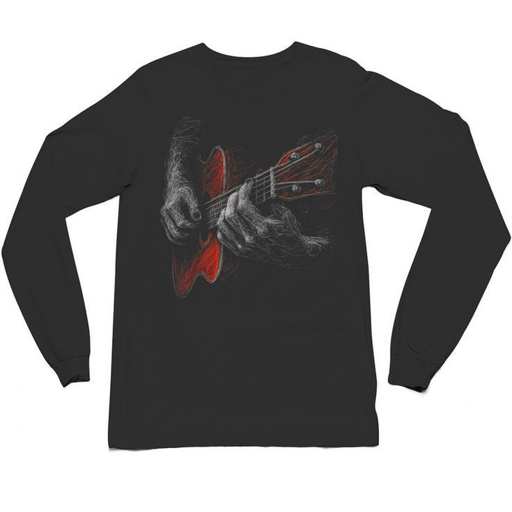 Acoustic Guitar Player Shirt Vintage Music Teacher Guitarist Unisex Long Sleeve T-Shirt