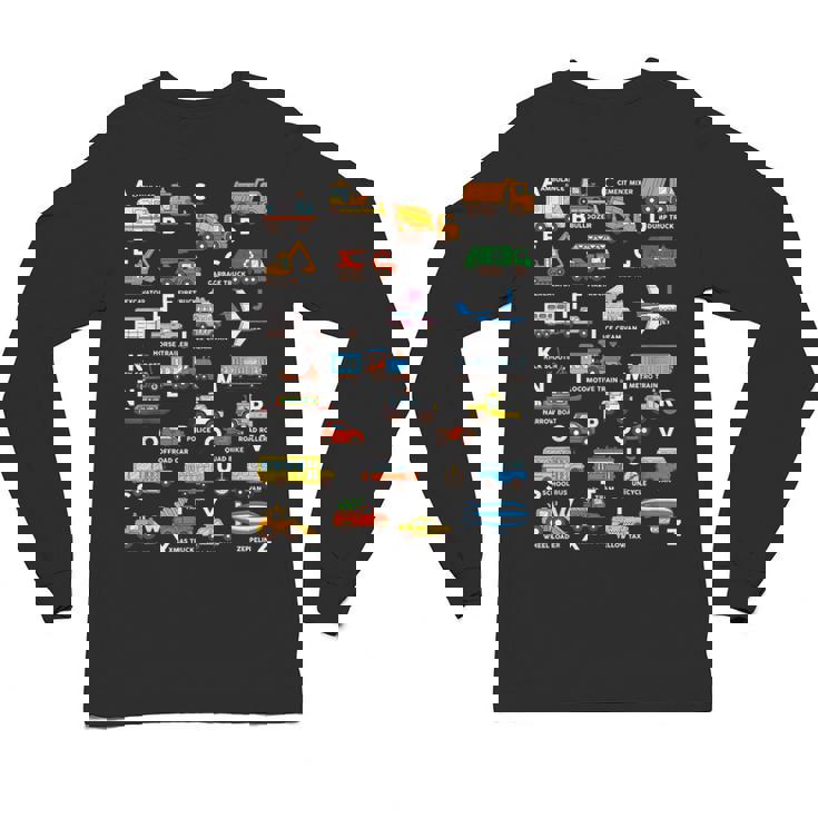 Alphabet Vehicles ABCs Learning Teachers Kids Boys Girls Unisex Long Sleeve T-Shirt