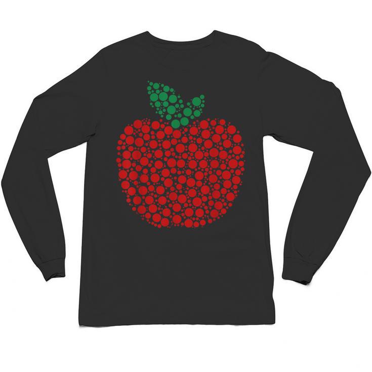 Apple Dot Pattern Art Teacher Appreciation Men Women Humor Unisex Long Sleeve T-Shirt