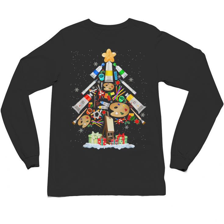 Art Christmas Tree Merry Christmas Artist Art Teacher Unisex Long Sleeve T-Shirt