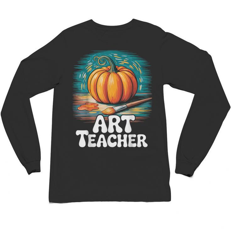 Art Teacher Pumpkin Painting Halloween Costume Unisex Long Sleeve T-Shirt