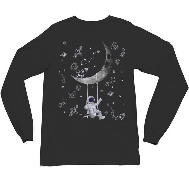 Astronaut Purple Moon Swing NASA Space Science Teacher Unisex Long Sleeve T-Shirt