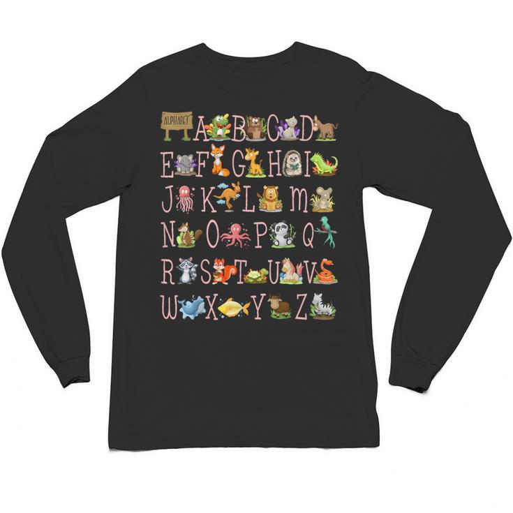 Back To School Kindergarten Teacher ABCs Animals Alphabet Unisex Long Sleeve T-Shirt