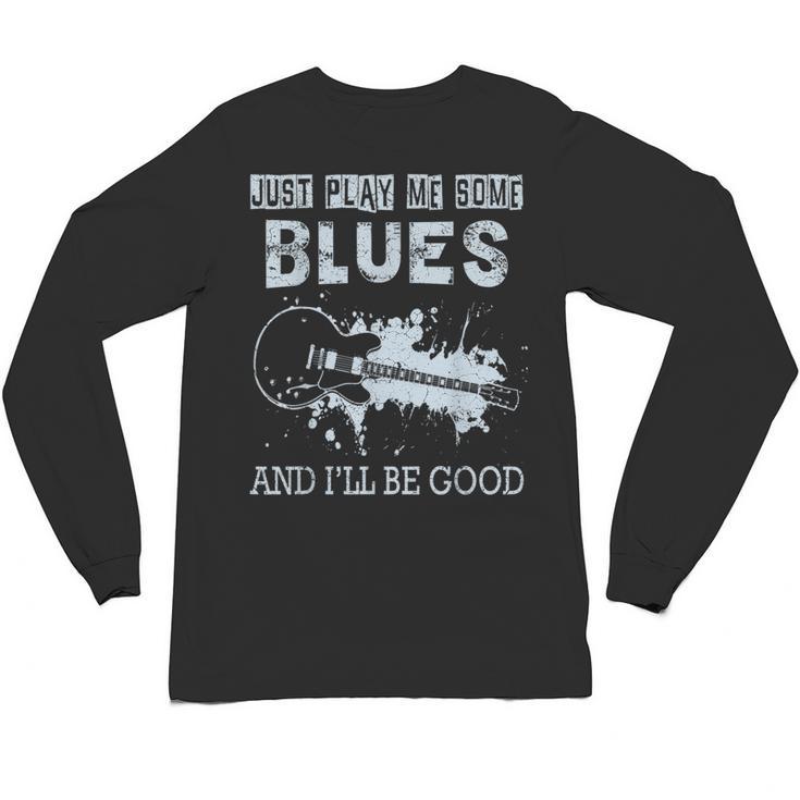 Blues Music Band Lover Vintage Guitar Teacher Blues Unisex Long Sleeve T-Shirt