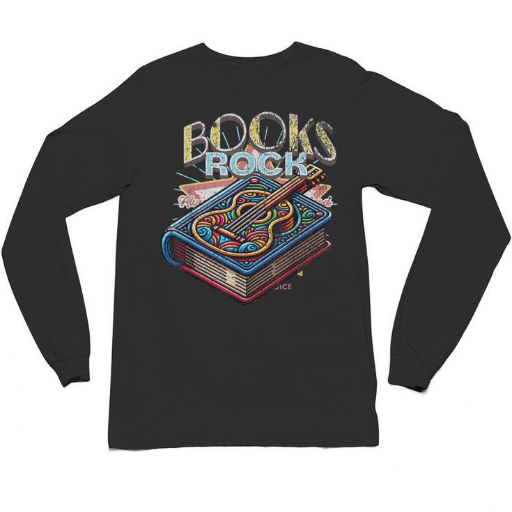 Books Rock Rock'n Roll Science Of Reading Teachers Guitar Unisex Long Sleeve T-Shirt
