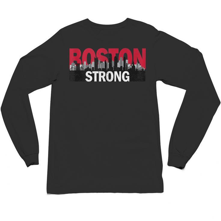 Boston Strong Logo Vintage Boston City Skyline Unisex Long Sleeve T-Shirt
