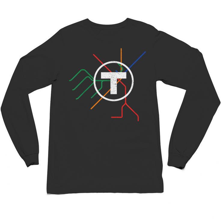 Boston T Subway Map Vintage MBTA Unisex Long Sleeve T-Shirt