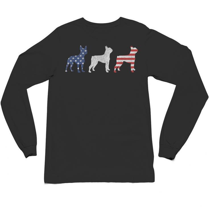 Boston Terrier 4th Of July Dog Patriotic USA Flag Man Woman Unisex Long Sleeve T-Shirt, trending gift