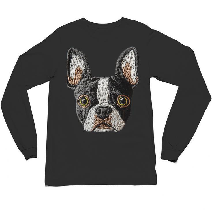 Boston Terrier Cute Puppy Face Dog Lover Pet Owner Unisex Long Sleeve T-Shirt