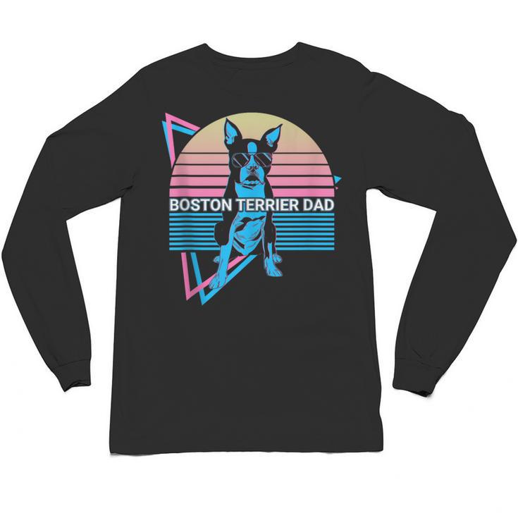 Boston Terrier Dad Retro Unisex Long Sleeve T-Shirt