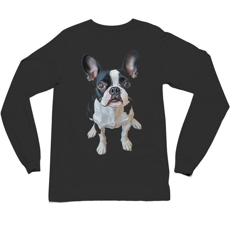 Boston Terrier Dog Motif Pet Art Boston Terrier Men Women Kids Unisex Long Sleeve T-Shirt