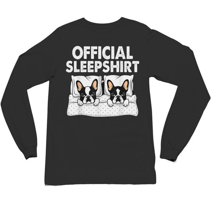 Boston Terrier Dog Official Sleep Pajamas Nightgown Unisex Long Sleeve T-Shirt, trending gift