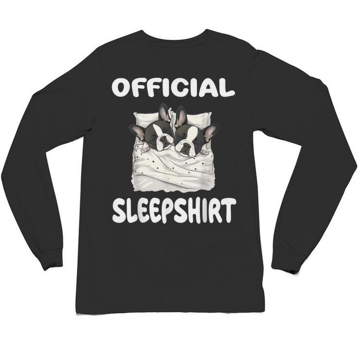 Boston Terrier Dog Official Sleepshirt Pajamas Nightgown For Men Women Girls Kids Unisex Long Sleeve T-Shirt