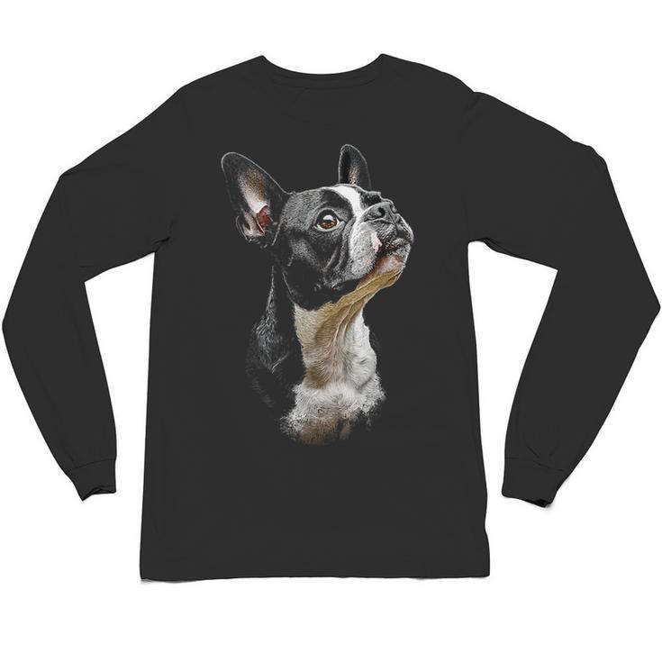 Boston Terrier Dog Graphic Pet Art Boston Terrier For Men Women Kids Unisex Long Sleeve T-Shirt