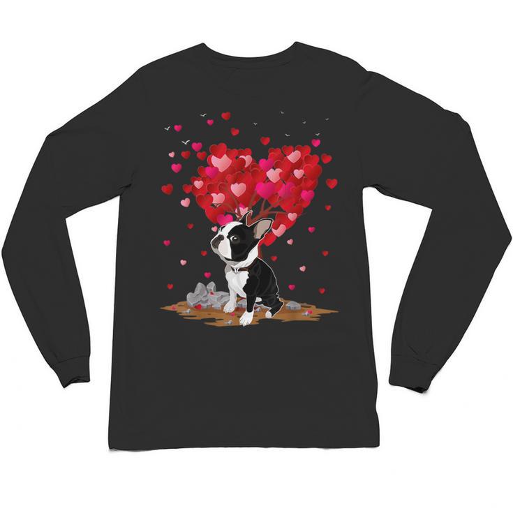 Boston Terrier Lover Heart Shape Boston Terrier Valentine Unisex Long Sleeve T-Shirt