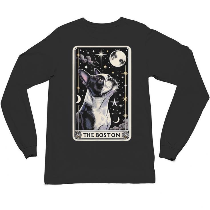 Boston Terrier Tarot Card Star With The Moon Men Women Kids Unisex Long Sleeve T-Shirt