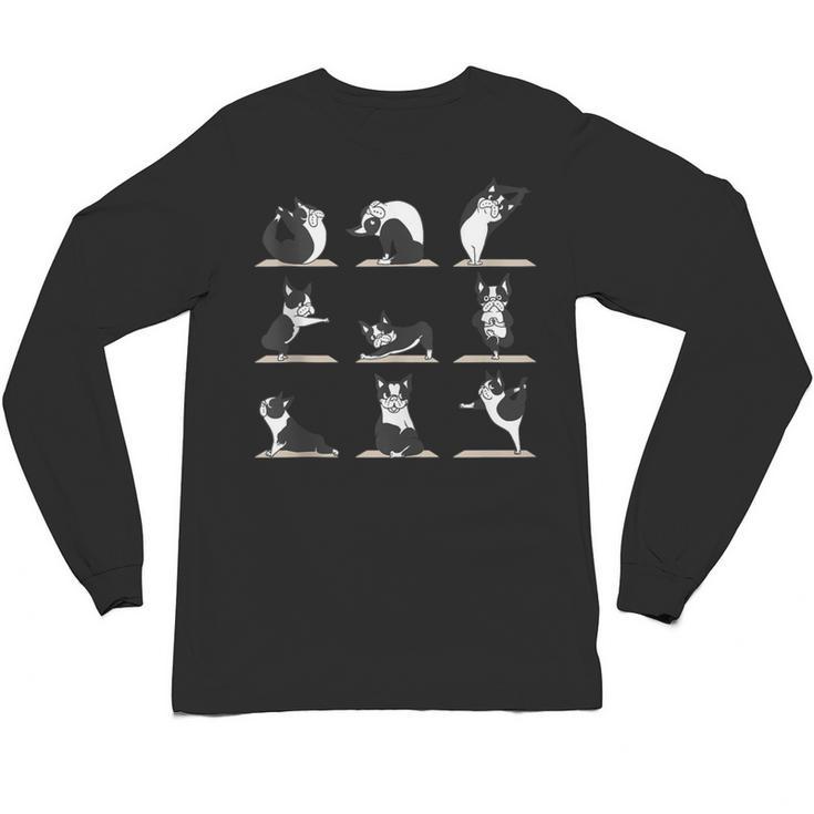 Boston Terriers Yoga Unisex Long Sleeve T-Shirt
