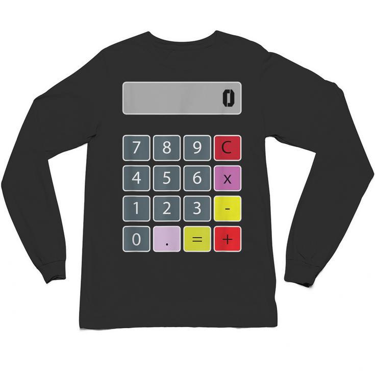 Calculator Math Teacher Halloween Costumes Women Men Adults Unisex Long Sleeve T-Shirt