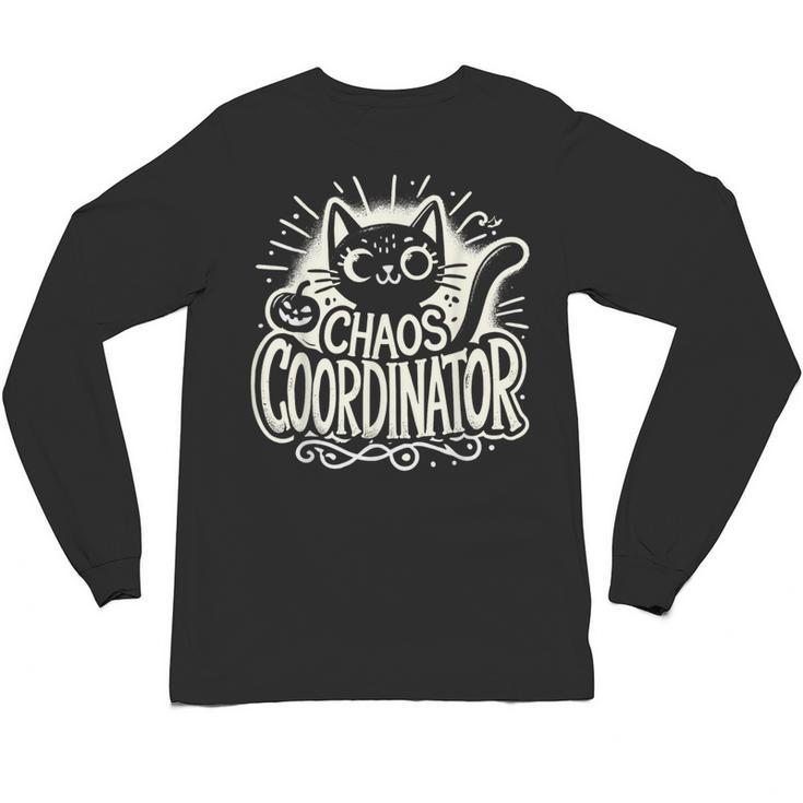 Cat Chaos Coordinator For Women Mom Halloween Teacher Unisex Long Sleeve T-Shirt