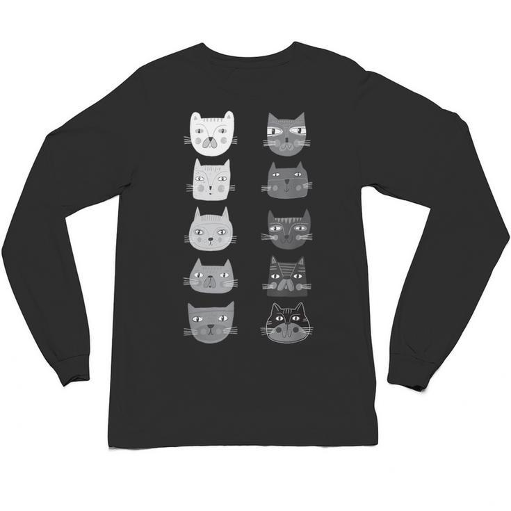 Cat Themed Artist Value Scale Educational Art Teacher Unisex Long Sleeve T-Shirt