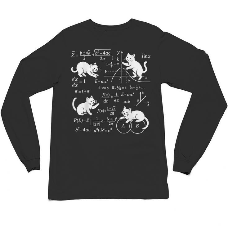 Cats And Math Lover Cat Lover Science Teacher Student Unisex Long Sleeve T-Shirt