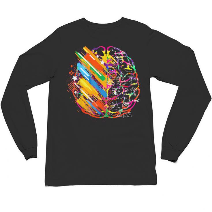 Colorful Brain Art Teacher Artist Painter Student Unisex Long Sleeve T-Shirt