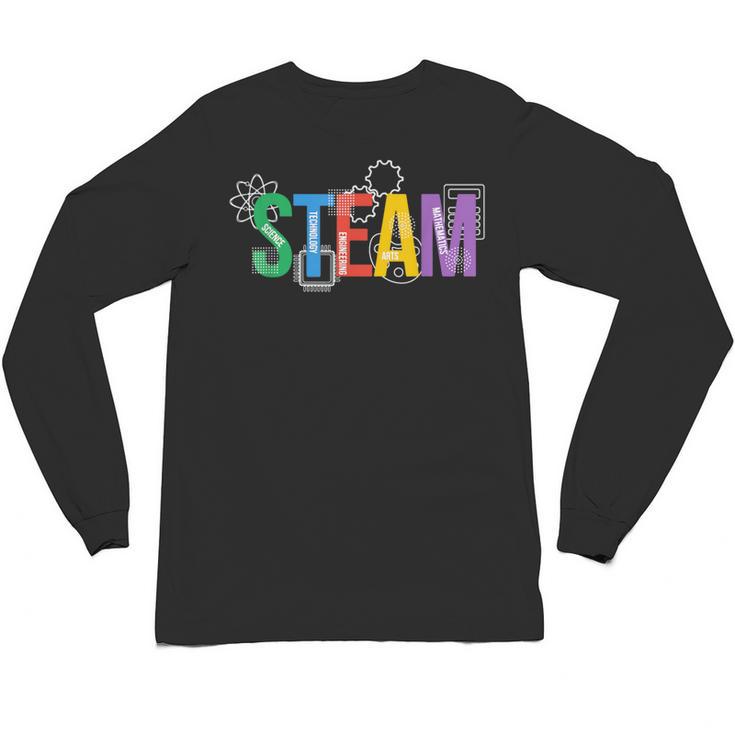 Colorful Steam Letters For Steam Program Teacher And Student Unisex Long Sleeve T-Shirt