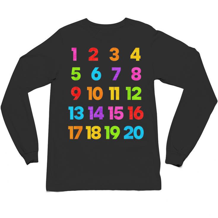 Counting 1-10 Learn To Count Number School Kids Teacher Unisex Long Sleeve T-Shirt