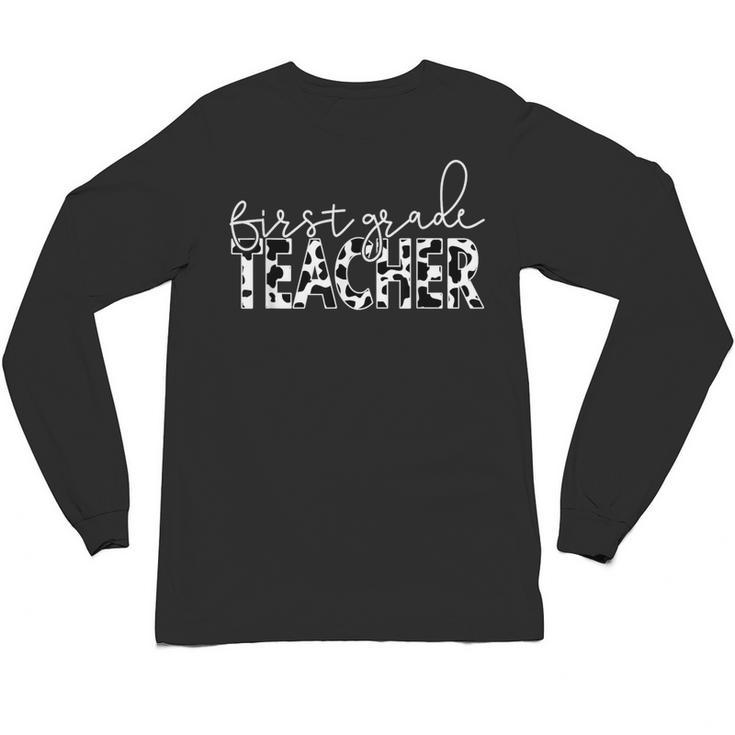 Cow Print For Elementary School First Grade Teachers Unisex Long Sleeve T-Shirt