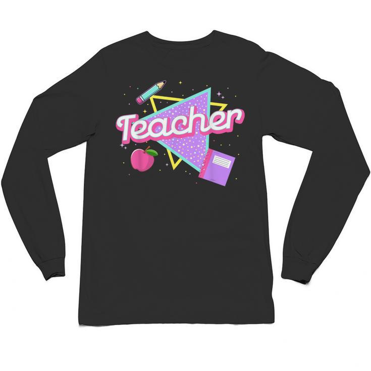 Cute Teacher Shirt 80's 90's Style Retro Old School Teacher For Men Women Unisex Long Sleeve T-Shirt