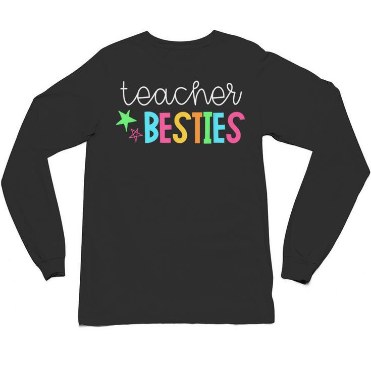 Cute Teacher Shirt Teacher Besties Unisex Long Sleeve T-Shirt