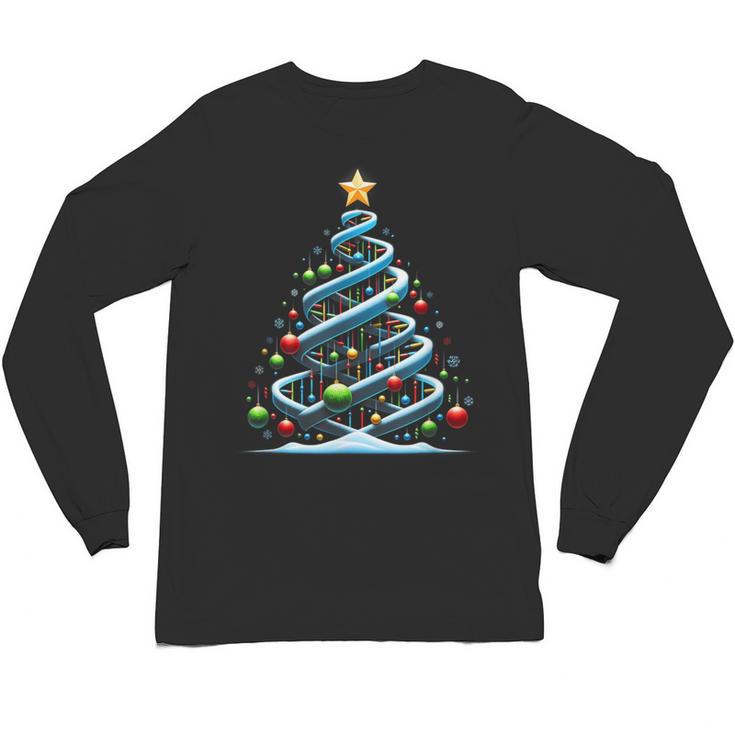DNA Helix Christmas Tree Scientist Biology Science Teacher Unisex Long Sleeve T-Shirt