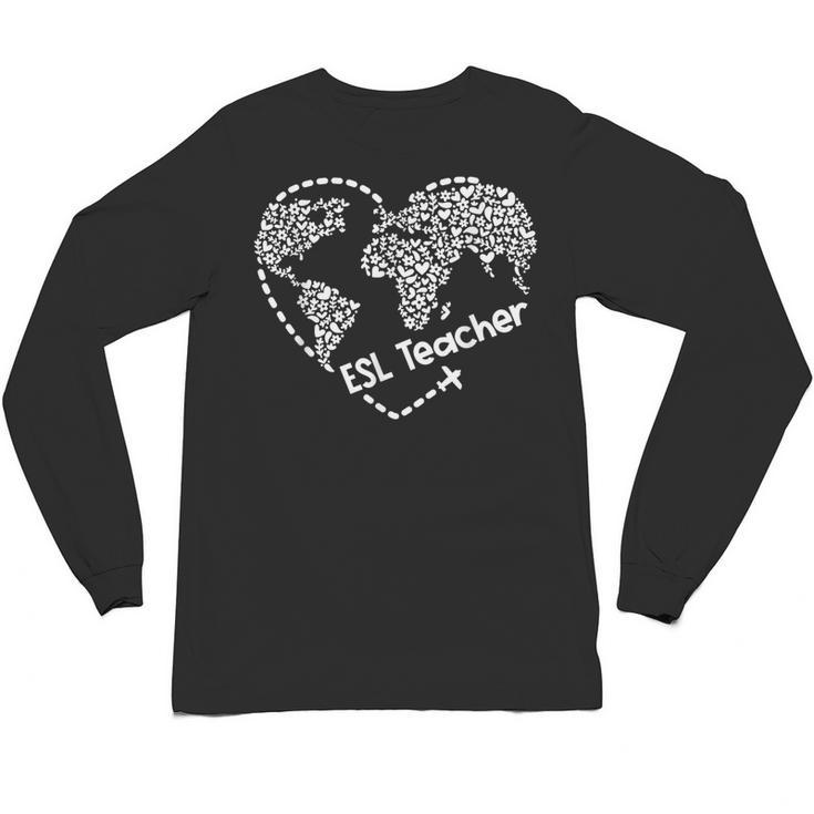 ESL Teacher ESOL Student Cute Heart Shape English Teacher Unisex Long Sleeve T-Shirt