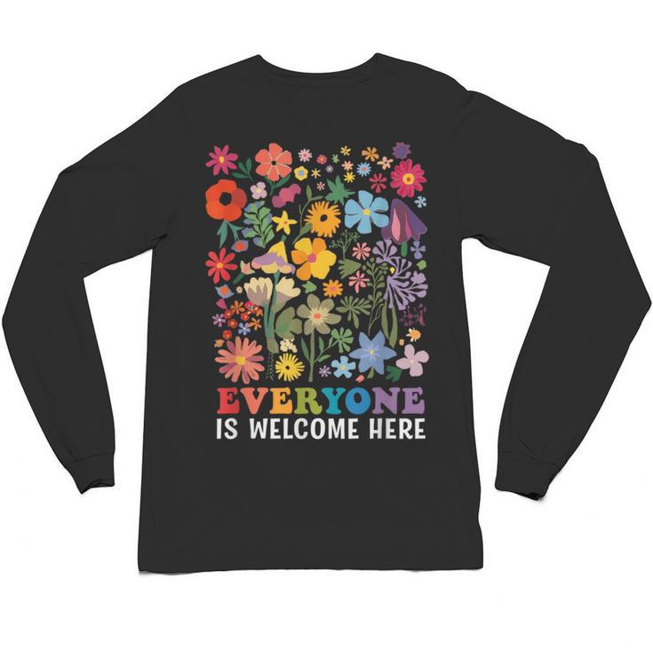 Everyone Is Welcome Here Tshirt Idaho Teacher Support Retro Unisex Long Sleeve T-Shirt