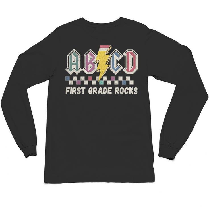 First Grade Rocks Teachers Back To School ABCD Rock Students Unisex Long Sleeve T-Shirt