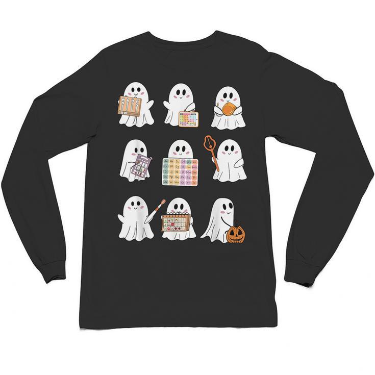 Ghost Speech Therapy Teacher Spooky Season Halloween Unisex Long Sleeve T-Shirt