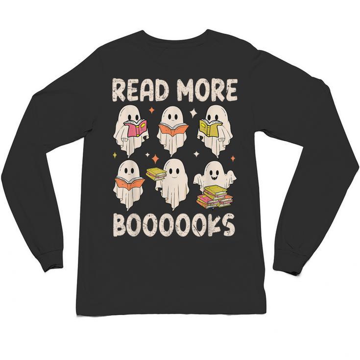 Groovy Halloween Ghost Read More Boooooks Librarian Teacher For Men Women Kids Unisex Long Sleeve T-Shirt