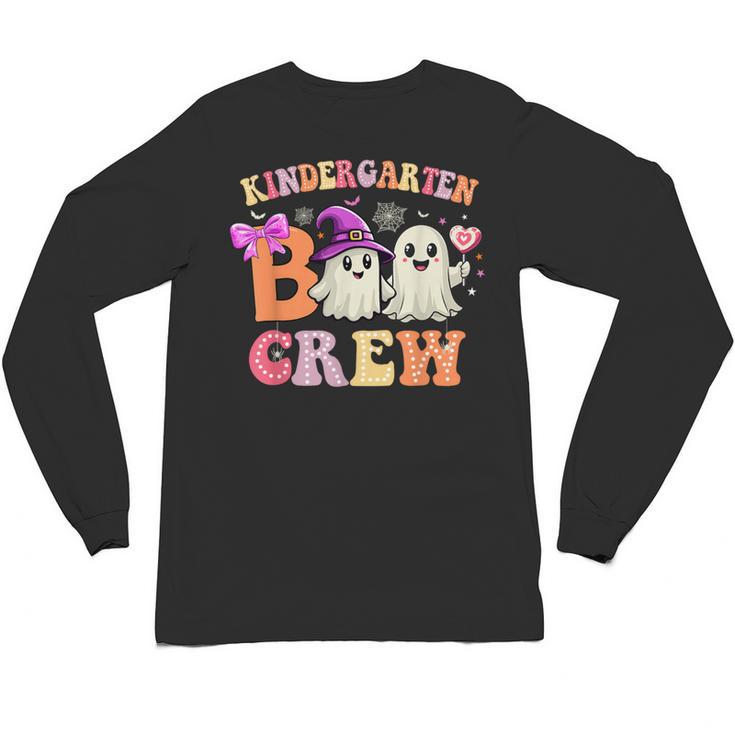 Groovy Kindergarten Boo Crew Kinder Halloween Teacher Kids Unisex Long Sleeve T-Shirt, trending gift Groovy Kindergarten Boo Crew Kinder Halloween Teacher Kids Unisex Long Sleeve T-Shirt, trending gift