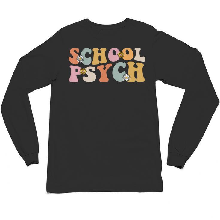 Groovy Retro School Psych Teacher School Psychologist For Men Women Girls Kids Unisex Long Sleeve T-Shirt