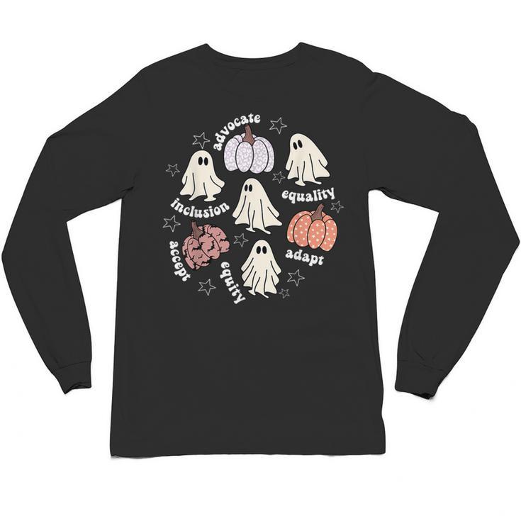 Halloween Advocate Heat Transfers Special Education Teacher Men Women Unisex Long Sleeve T-Shirt